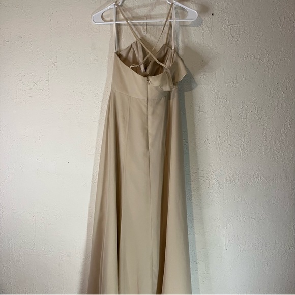 Revelry Paloma Chiffon Ruffle Front Maxi Dress in Champagne - Picture 8 of 12